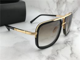 Wholesale-Luxury Square Pilot Sunglasses gold/brown Gradient Titanium Designer Fashion Brand Drive Sun glass Eyewear Summer New with Box