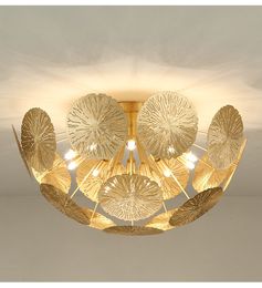 led lights chandelier lighting indoor lighting Creative light luxury lotus leaf new Chinese ceiling light hotel guest bedroom chandelier