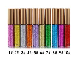 DHL free HANDAIYAN Eye Shadow Glitter Liquid Eyeliner Pen 10 Colors Metallic Shine Eye Shadow Liner