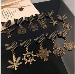 Liebe fünf Sterne Eagle Military Metall Abzeichen neu kommen Retro Fabri Schulter Board Abzeichen Armee Pin auf Brosche Medaille handgefertigt