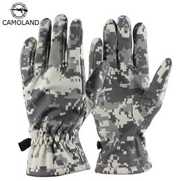 2018 Winter Army Military Tactical Men Gloves Outdoor Sports Full Finger Mittens with Fleece Waterproof Sharkskin Thermal Gloves