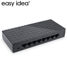 Freeshipping Mini 8 Port 10/100Mbps Network Switch HUB Fast LAN Ethernet Network Desktop Switches Adapter Black/White