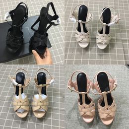 Women luxury Designer sandals Tribute Platform Sandals T-strap High Heels Sandals Lady Shoes Party Shoes