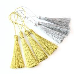 13CM Gold/Silver Polyester Fringe bookmark Silk Thread Long Tassels Jewellery DIY Fringe Pendants Curtains Clothes Decorative accessories