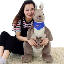 Dorimytrader New Big AU Kangaroo Plush Toy Cute Stuffed Animal Kangaroo Doll Pillow for Baby Gift 39inch 100cm DY60175