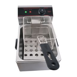 Kolice Single tank 6L food processing Chicken Chip Fryer Electric Deep Basket kfc Frying Machine Potato