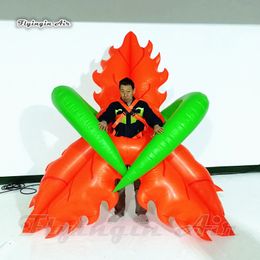 Catwalk Stage Performance Walking Inflatable Wings Costume 2m Attractive Adult Wearable Parade Blow Up Bizarre Suits For Dancer And Model
