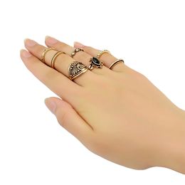 7Pcs/set Bohemian Turkish Retro Silver Gold Bronze Rings