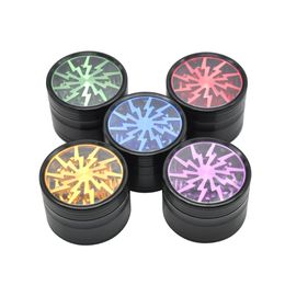 Premium Original Herb Grinders Aluminium Alloy Grinders With Clear Top Window lighting grinder 4 Pieces Grinders Smoking Pipes Accessories