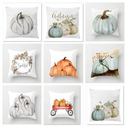 Pumpkin Printed Pillow Case Halloween Xmas Decoration Cotton Blend Cushion Cover Home Sofa Car Decor Without Core 9 Styles XD20817