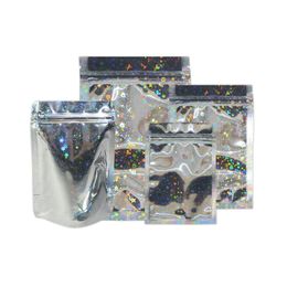 Star Laser Colour Reclosable Aluminium Foil Zipper Packaging Bag Mylar Food Grocery Retails Packing bag LX2960