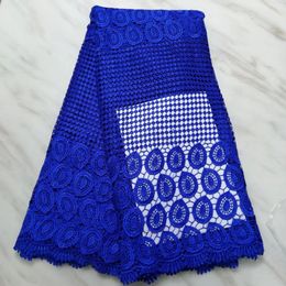 5Yards/pc New fashion royal blue african water soluble lace embroidery french mesh guipure lace for dressing BW39-6