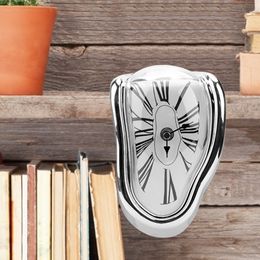 3D Creative Melting Distorted Wall Clock Sticker Surrealist Salvador Dali Wall Clock for Living Room Home Decor Christmas Gift