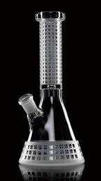 9.8in Hookah Sandblasted beaker glass bong waterpipe dabrig with clear downstem 1 clear bowl included