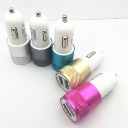 Universal NOKOKO Car Charger 2.1A+1A Dual usb ports Metal Alloy Car chargers for iphone 6 7 8 x samsung s8 s9 htc android phone pc mp3 gps