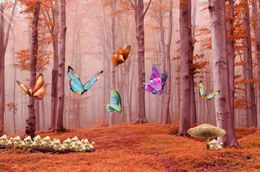 Custom Forest butterfly 3D Mural Wallpaper Living Room kids room mural wallpaper sticker home improvement