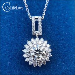 CoLife Jewelry dazzling moissanite silver pendant for wedding 1ct real F color moissanite necklace pendant 925 silver gemstone pendant