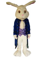 Hot high quality Real Pictures Deluxe Rabbit mascot costume Mascot Cartoon Character Costume Adult Size free shipping