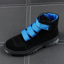 Men Fashion Casual Ankle Boots Spring Autumn Winter Thick Bottom Youth Trending High Top Sneakers Male Retro Boots