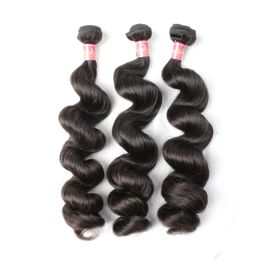 Bella Hair Peruvian One Donor Top Grade Loose Wave Bundle Double Weft Hair Weaves 3 Bundles Unbehandelte Haarverlängerungen in natürlicher Farbe