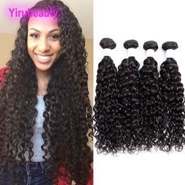 Indian 100% Human Hair Water Wave Mink Hair Products 4 bundles Virgin Hair Wefts Natural Color Wholesale Water Wave Curly Yiruhair