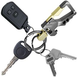 Portachiavi in ​​lega portachiavi portafoglio aprita bottiglia EDC Key Organizer Keyring Compact Smart Keychain