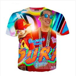 New Fashion Daddy Yankee Remix Bad O Neck T-shirt Large Size Leisure 3D Printing Personality Loose Fitness Workout Tee Shirts DB018
