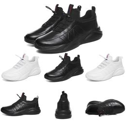 Free shipping Running shoes for men women Triple black white Leather Platform sports sneakers mens trainers Homemade brand Made in China