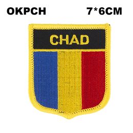 Chad Flag Embroidery Iron on Patch Embroidery Patches Badges for Clothing PT0215-S