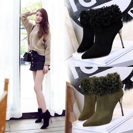 winter boots women ankle boots for women winter shoes plush high heels woman shoes boots women shoes woman zapatos de mujer botas mujer