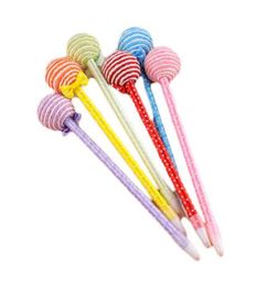 Bonito Lollipop Canetas Esferográficas para escrever Kawaii Dobra Esferográfica caneta Papelaria escritório canetas Material Escolar escolar