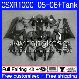 Kit+Tank For SUZUKI GSXR-1000 1000CC GSXR 1000 05 06 Body 300HM.20 GSX-R1000 1000 CC glossy black GSX R1000 K5 GSXR1000 2005 2006 Fairing
