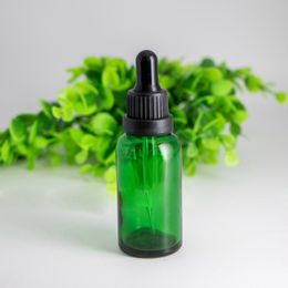 Glass Essential Oil Dropper Bottle 30ml Amber Clear Green Blue 1OZ Oil Bottles with Black Lids for E Juice Liquid