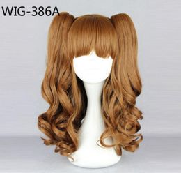 adjustable Select Colour and style Long Wavy Synthetic Multi-Color 2 clips Cosplay Wigs 100% High Temperature Fibre WIG