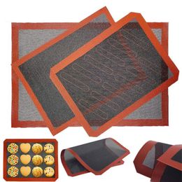 Non-Stick Silicone Baking Mats Cookie Pad Rolling Dough Mat High Temperature Resistant Glass Fiber Batters Flour Fondant