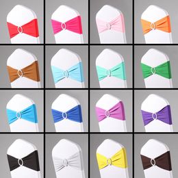 EXPRESS FREE 100PCS LYCRA SPANDEX CHAIR BAND WITH BUCKLE FOR CHAIR COVER Wedding Decor Party CR-902