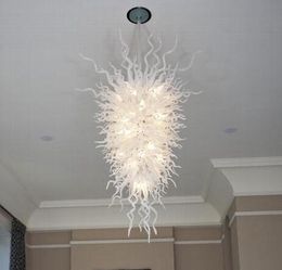 Lamps White Glass Chandeliers Lightings Hand Blown Chandelier Home Art Decoration Lighting Modern LED Pendant Light