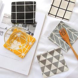 10x10cm Creative Modern Nordic Style Mats Pads Table Mat Cloth Tableware Pad Dinner Decor Coffee Tea Cup Mug Pads ZC0400