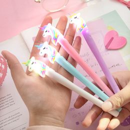 Gel Pens 0.5mm Night Light Rainbow Lovely Unicorn Modelling Creative Cartoon Korean Luxury Pen Student Gift Writing Supplies