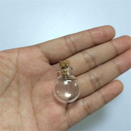 Mini Oblate Glass Bottles Pendants Wishing Bottles With Cork Arts Jars For Necklace Pendants 20pcs/lot Free shipping
