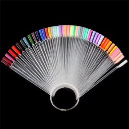 NA037 50pcs Nail Polish Colour Gel Display Chart False Nails Tips Showing Shelf Clear White Nail Varnish DIY Colours Chart