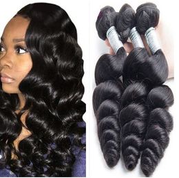 8A Brazilian Hair Bundles Virgin Hair Weft Unprocessed Human Weave Natural Colour Loose Wave Curly