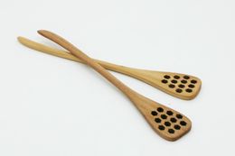 Cute Wood Creative Carving Honey Stirring Honey Spoons Honeycomb Carved Honey Dipper Kitchen Tool Flatware Accessory with fast shipment