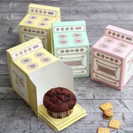 Vintage Oven Gift Boxes Cupcake Box Muffin Box Party Wedding Favour Gifts Box Packing Supplies LX2255