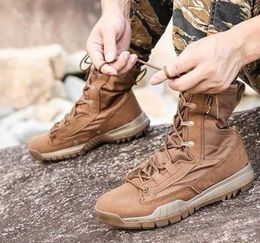 2019hot new Men Boots Shoes Male Desert Work Ankle Botas Tactical Men's Working Combat Hunting Military Stitching Super light combat boots