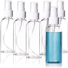 2oz Plastic Clear Spray Bottles 60ml Refillable Fine Mist Sprayer Bottle Makeup Cosmetic Atomizers Protable Empty Container