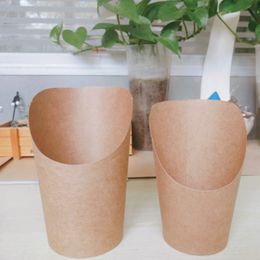 Fried Chicken Snack Boxes Disposable Kraft Paper Cup for French Fries Baking Packing Cup for Ice Cream