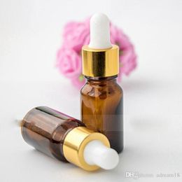 Amber Glass Dropper Bottle 10ml Refillable Essential Oil Vials For Perfume Sample