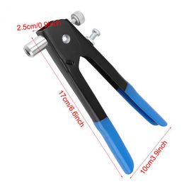 Freeshipping Hand Operated Heavy Duty Blind Nut Rivet Gun with M3 M4 M5 M6 M8 Mandrels And Nosepieces Repairing Tools Riveting Projects Set