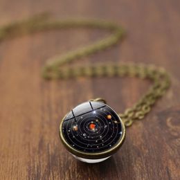 16mm Starry Sky Cabochon Necklace Ball Universe Necklaces Fashion Jewelry for Women Men Gift Will and Sandy
